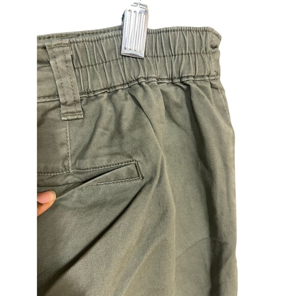 Karen Scott Woman Plus 16W Olive Green Capri Pants Snap Hem Stretch Cotton - Picture 8 of 16